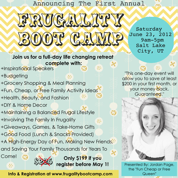 First Annual Frugality Boot Camp!