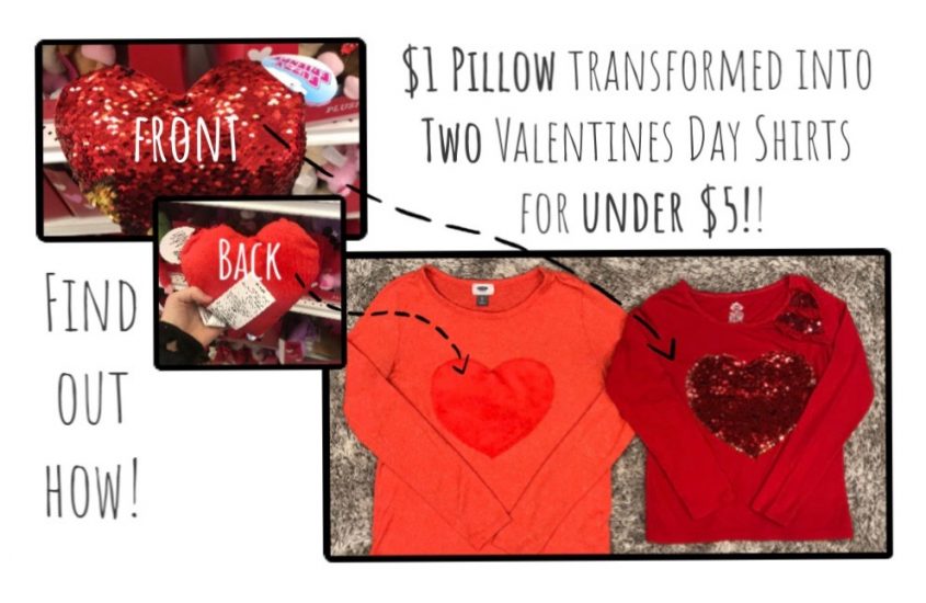 Valentine’s Day Shirts from a Dollar Store Pillow