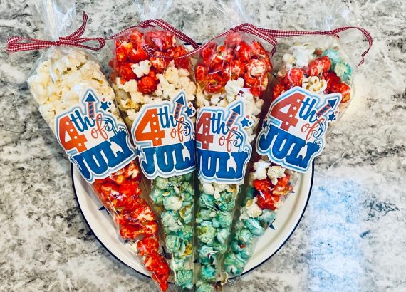 red, white, and blue popcorn